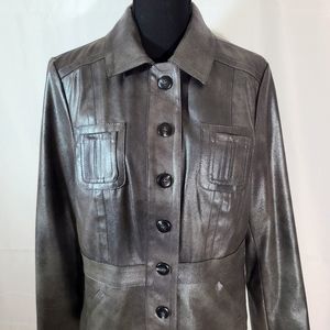 Chicos Silver Metallic Jacket Size 1